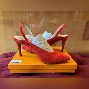 Vince Camuto Red Suede Stiletto Heels